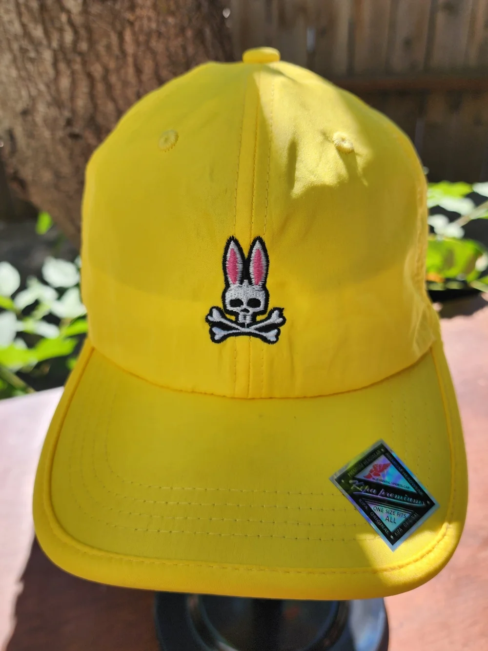 Psycho Bunny Sunburst Yellow Classic Baseball Cap Embroidered Logo Adjustable